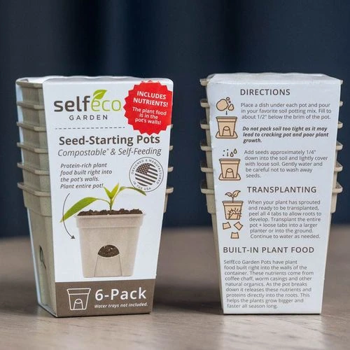 SelfEco Garden Pots 2 Inch Square (6-Pack) 3 SelfEco Garden Pots 2 Inch Square (6-Pack)