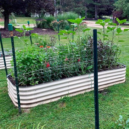 Vego Garden® 17-Inch 10 In 1 Modular Metal Raised Bed (White) 3 Vego Garden® 17-Inch 10 In 1 Modular Metal Raised Bed (White)