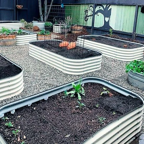 Vego Garden® 17-Inch 10 In 1 Modular Metal Raised Bed (White) 4 Vego Garden® 17-Inch 10 In 1 Modular Metal Raised Bed (White) - Image 2