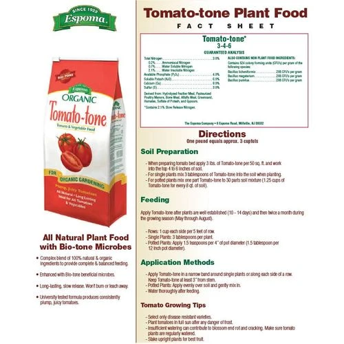 Espoma Organic® Tomato-tone® Tomato & Vegetable Food 4 Espoma Organic® Tomato-tone® Tomato & Vegetable Food - Image 2